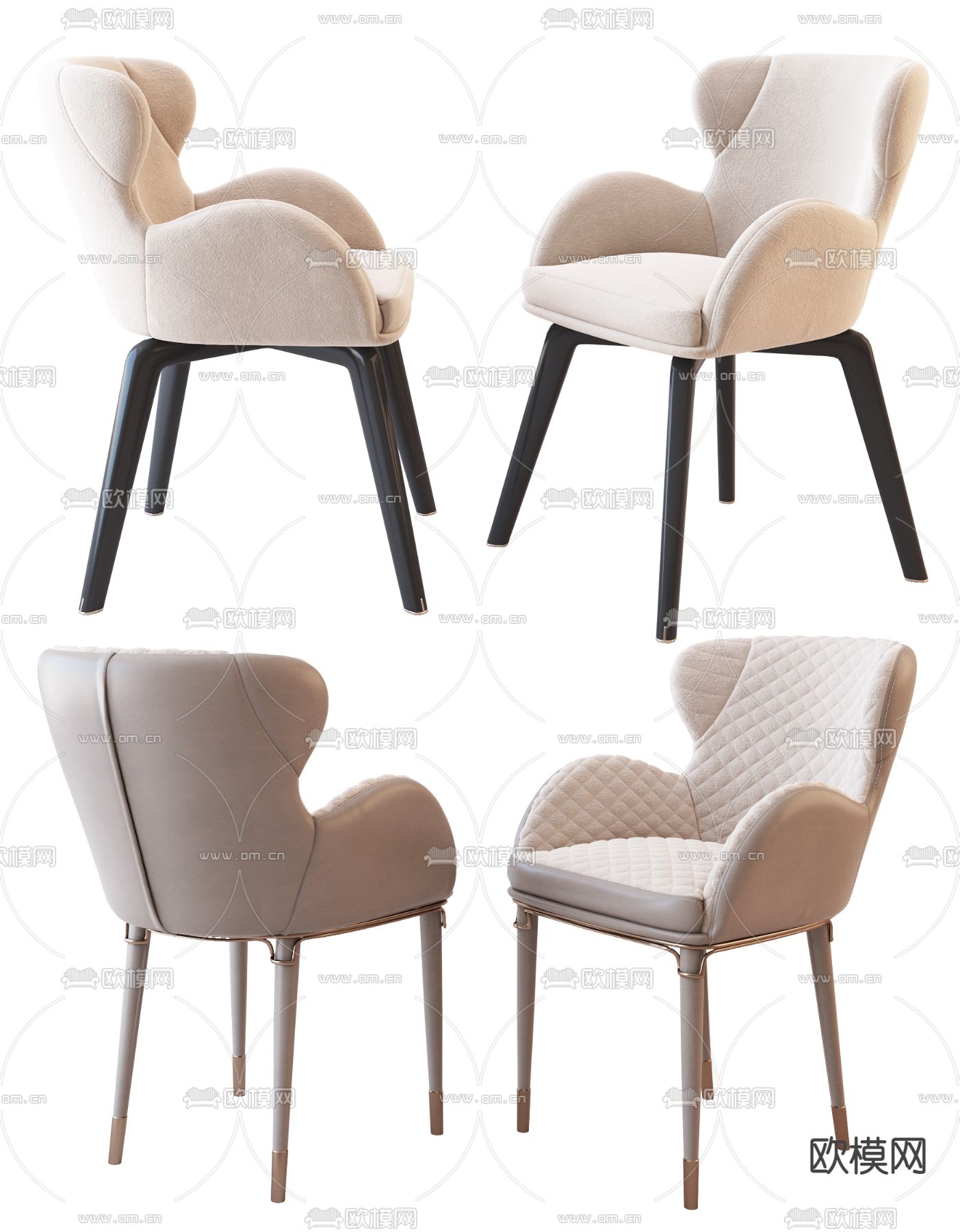 现代餐椅 单椅su模型下载（渲染图1）