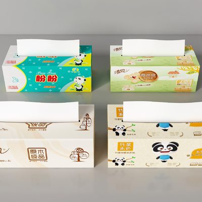  卫生纸 抽纸 纸巾盒su模型 