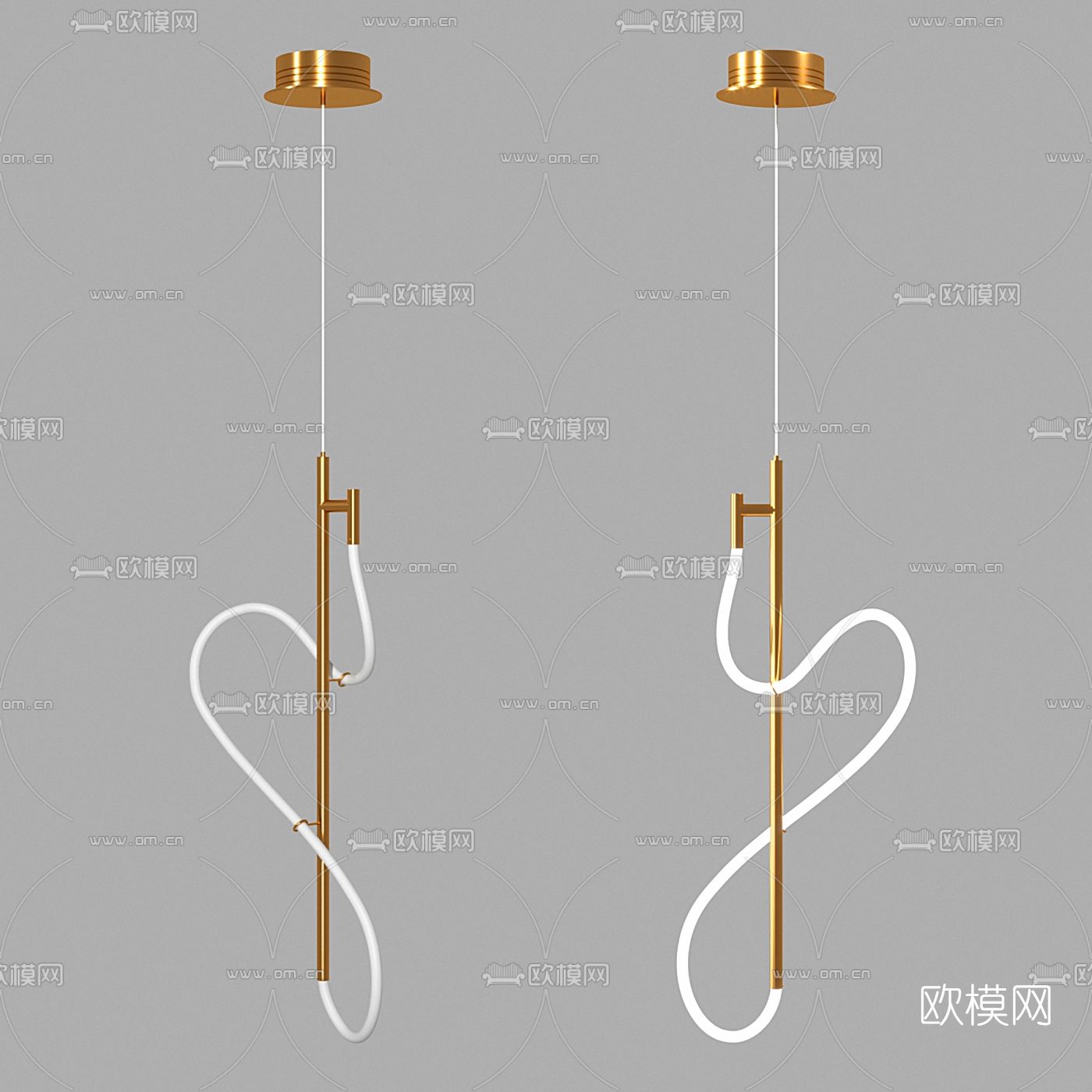 FLOS 现代吊灯3d模型下载（渲染图1）