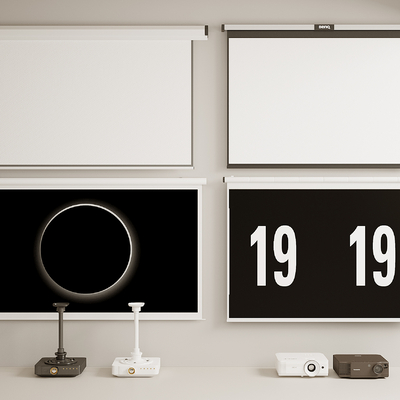  投影仪 投影幕布su模型 