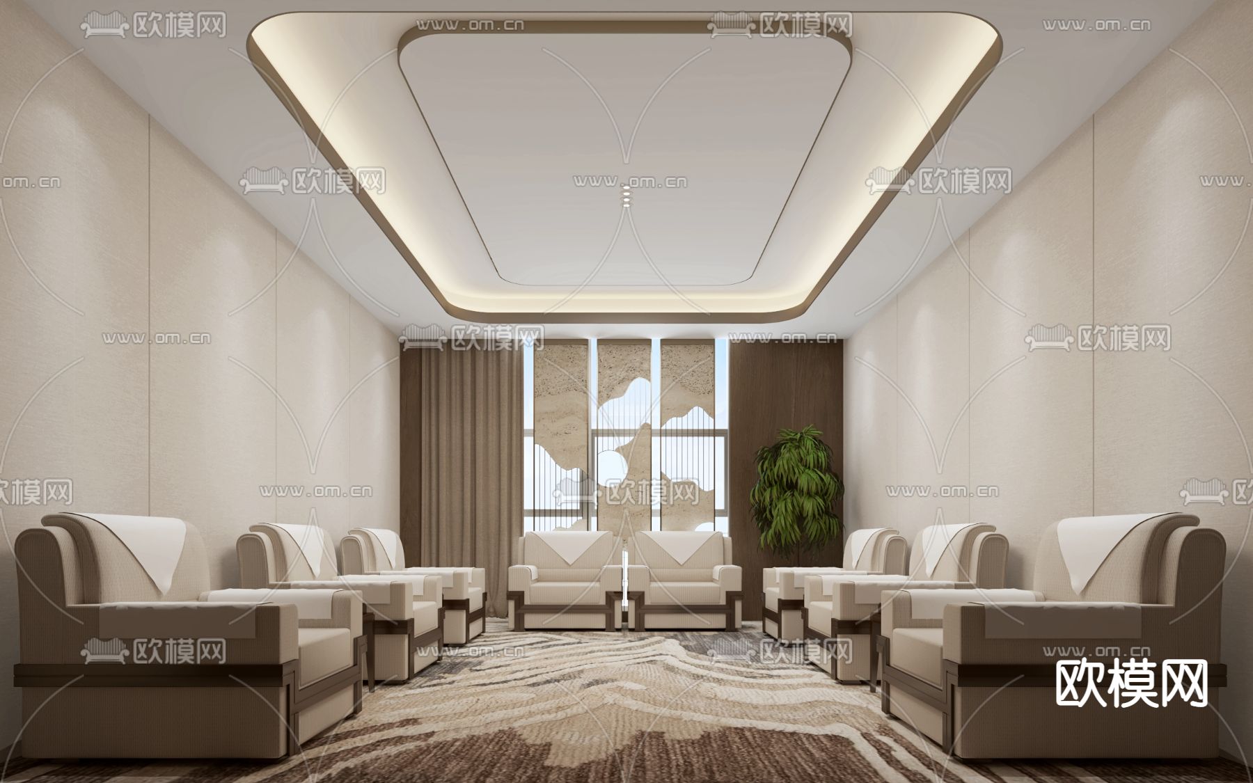 现代会议室 接待室3d模型下载