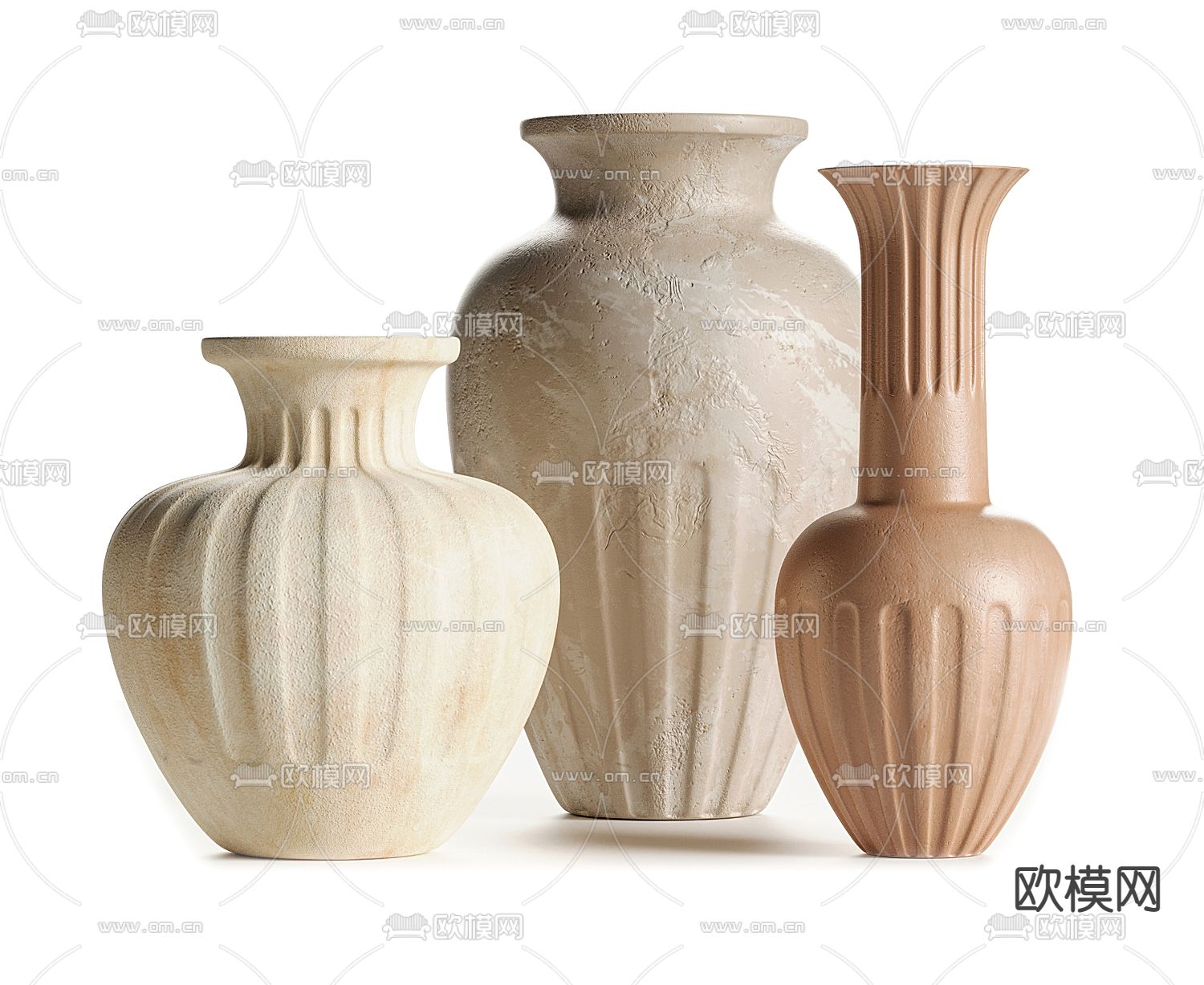 现代陶艺 器皿 花瓶 陶罐3d模型下载