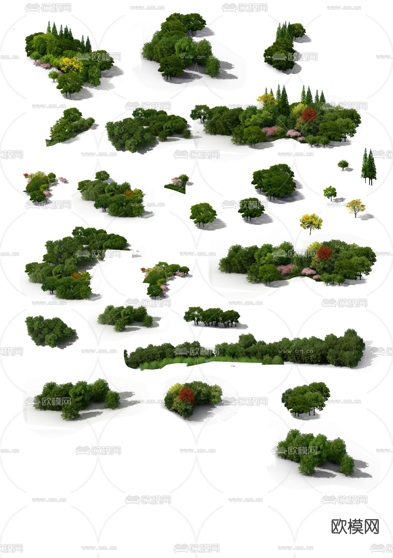 现代大树树木景观树鸟瞰psd下载_ID12153012_3dmax免费模型-欧模网