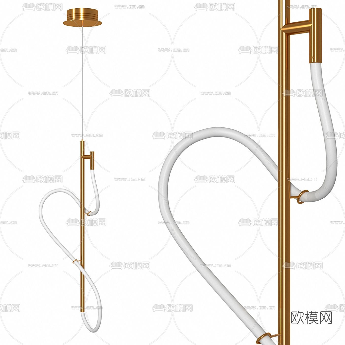 FLOS 现代吊灯3d模型下载（渲染图2）