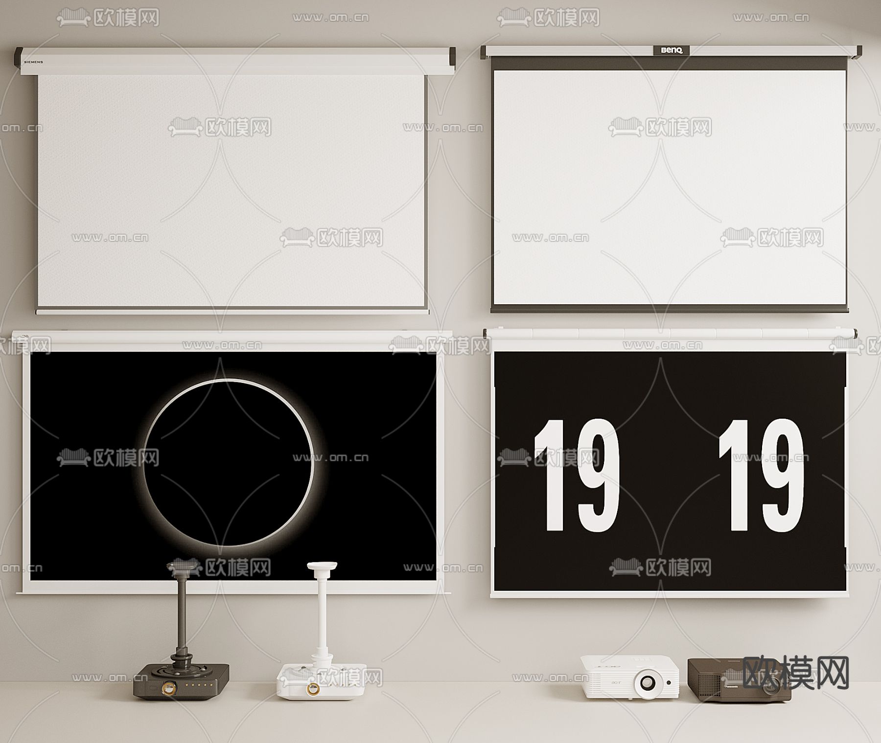 投影仪 投影幕布su模型下载