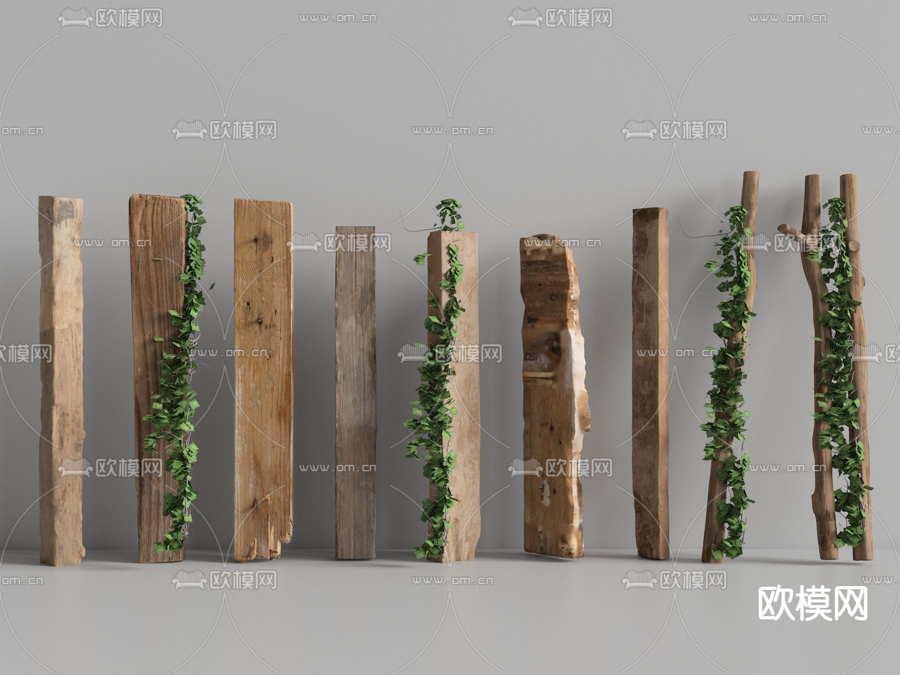 现代木板3d模型下载