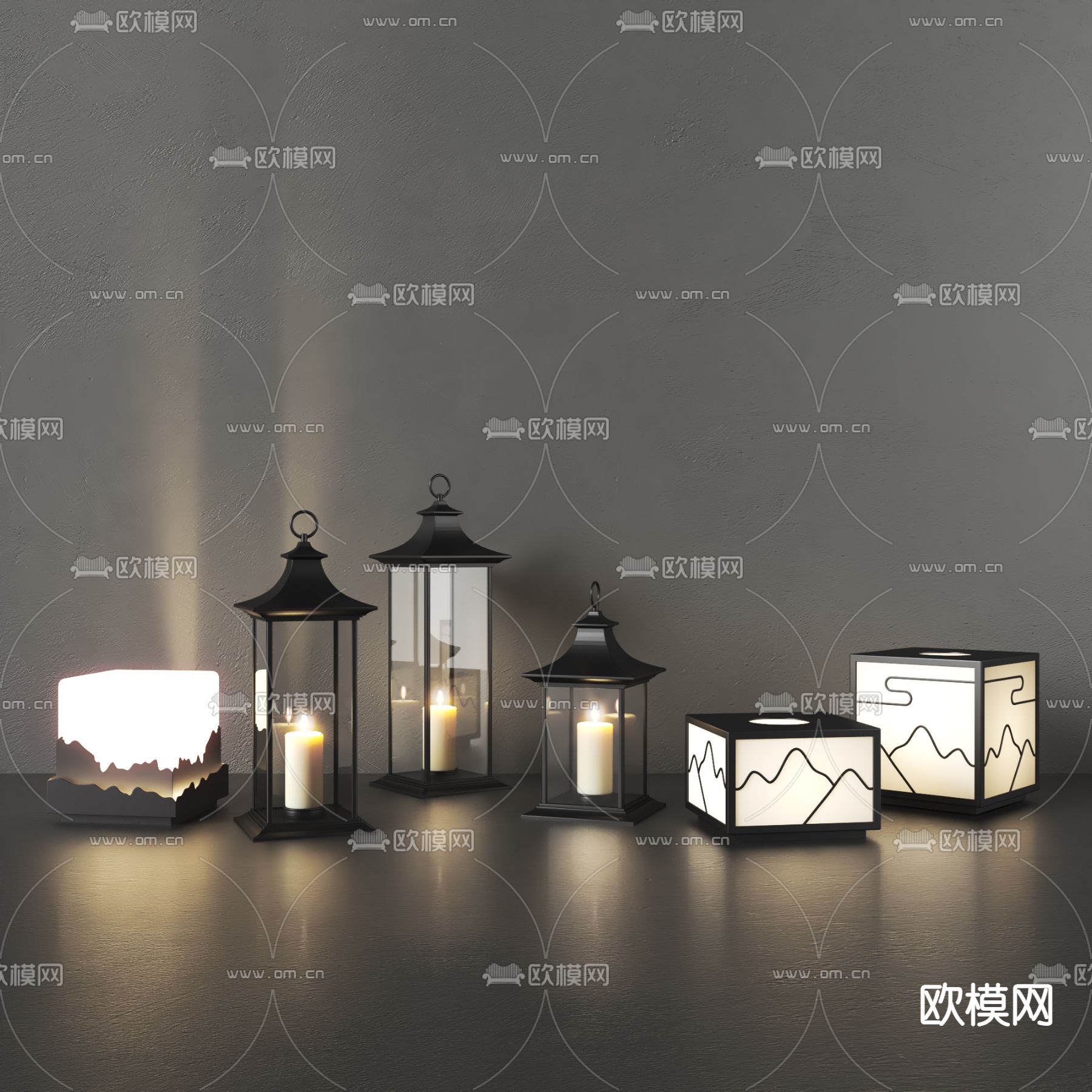 中式户外庭院灯 草坪灯3d模型下载