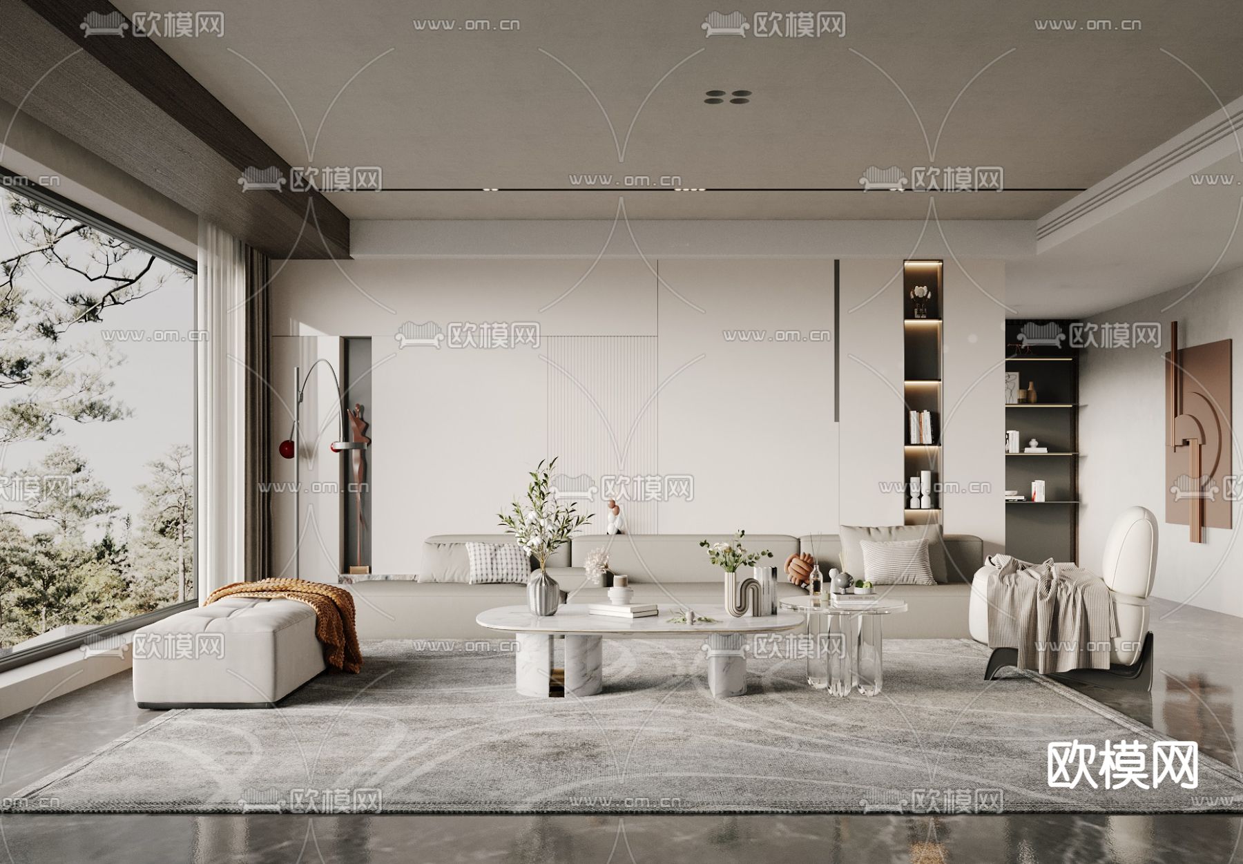 侘寂客厅3d模型下载