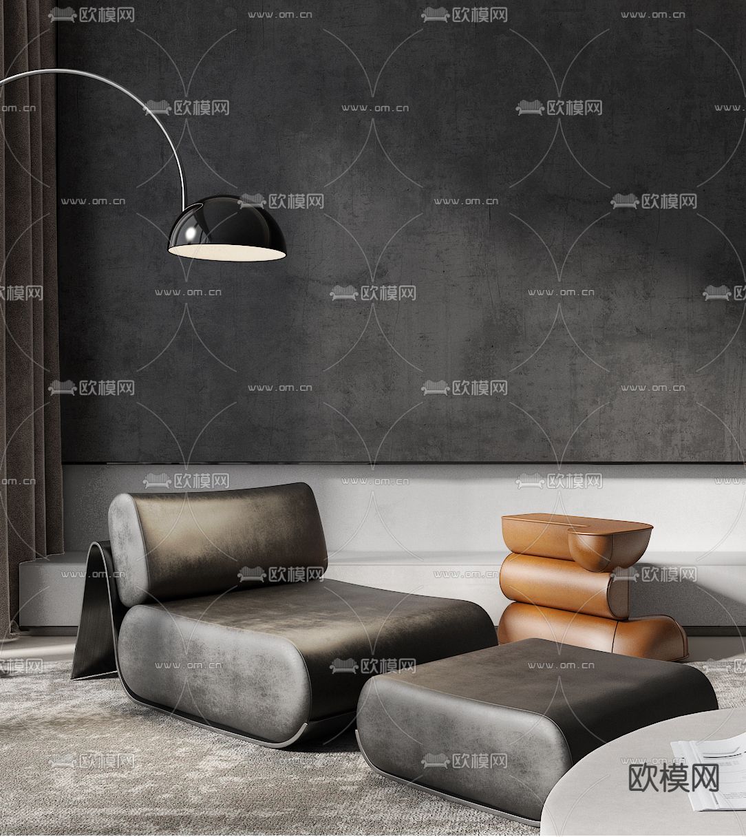 Poliform懒人沙发3d模型下载（渲染图1）