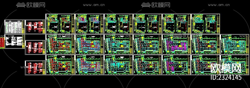医院综合楼电气CAD施工图下载(渲染图1)
