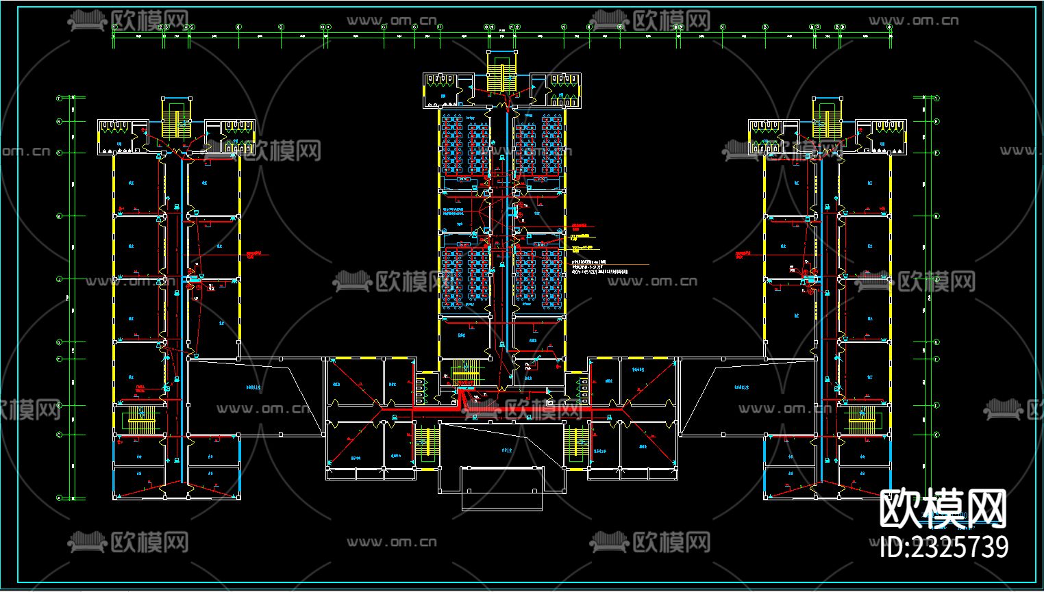 学校教学楼全套电气CAD施工图下载（渲染图3）