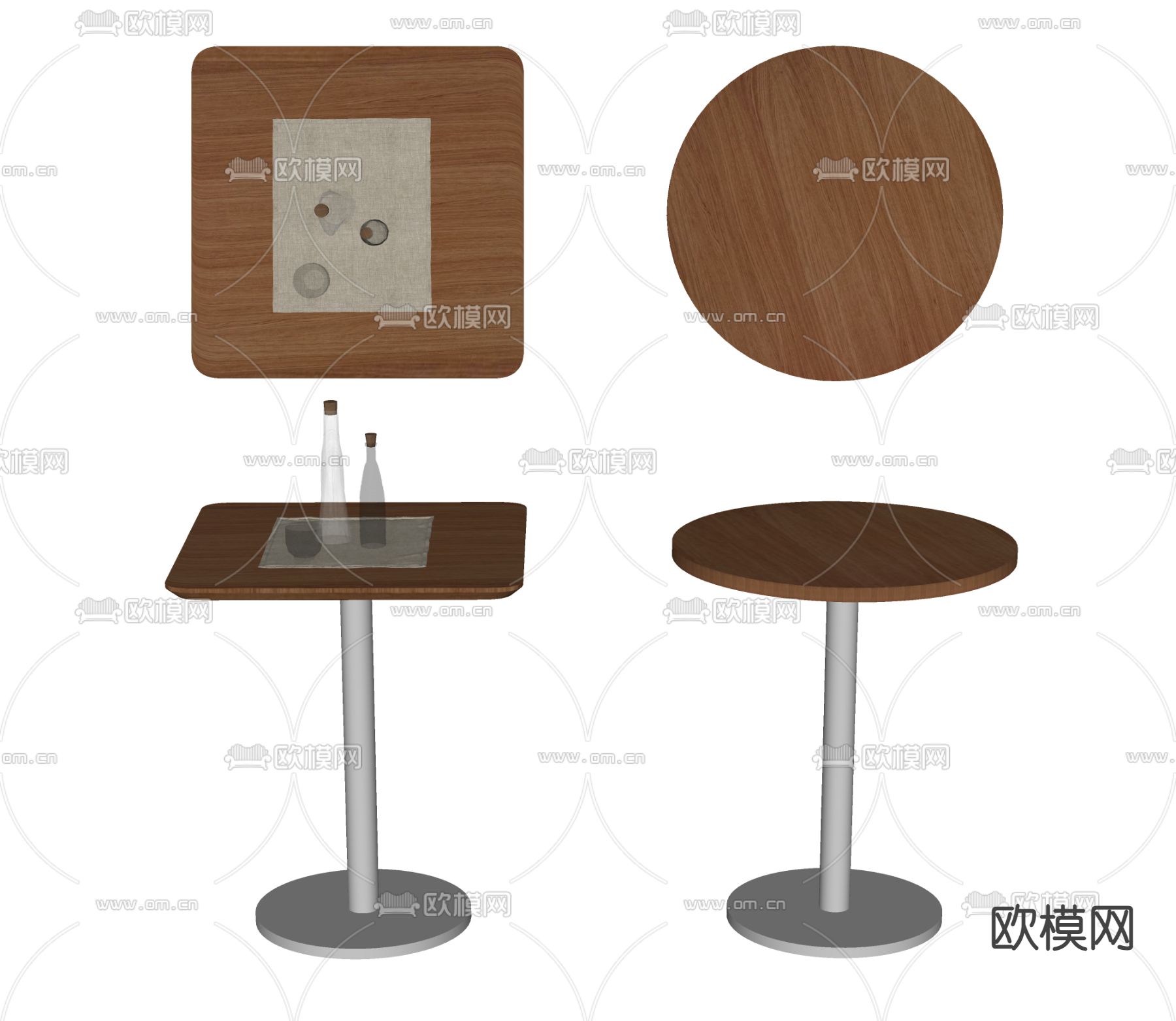 现代餐桌su模型下载（渲染图2）