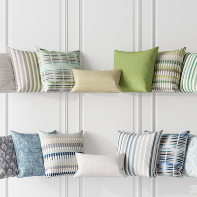  布艺靠枕 枕头 抱枕su模型 