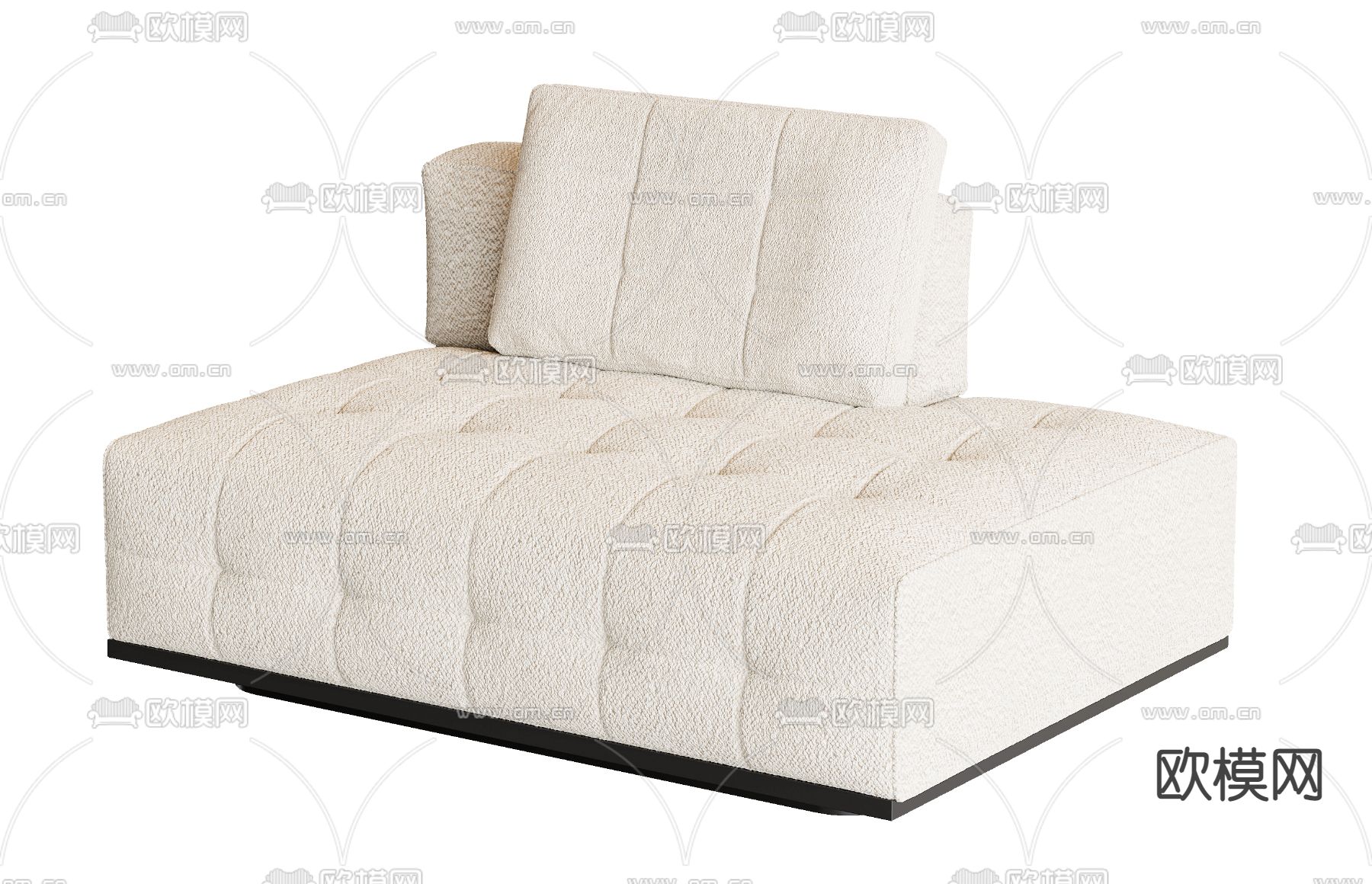 现代白色布艺沙发3d模型下载