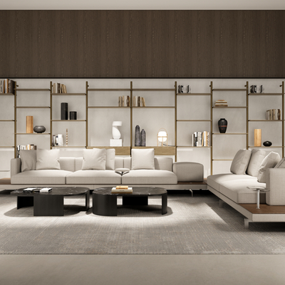  现代起居室su模型 