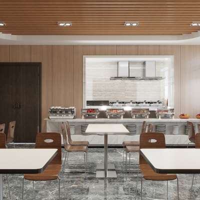  现代快餐厅su模型 