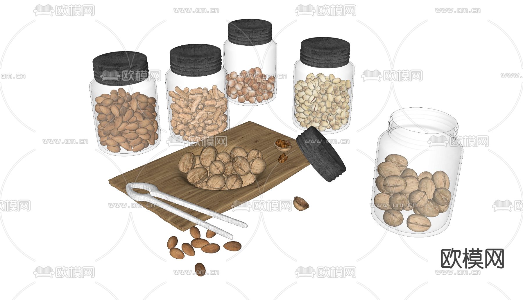 罐装干果 坚果 食品su模型下载（渲染图2）