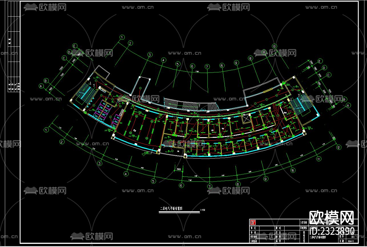 大学音乐系教学楼电气CAD施工图下载（渲染图2）