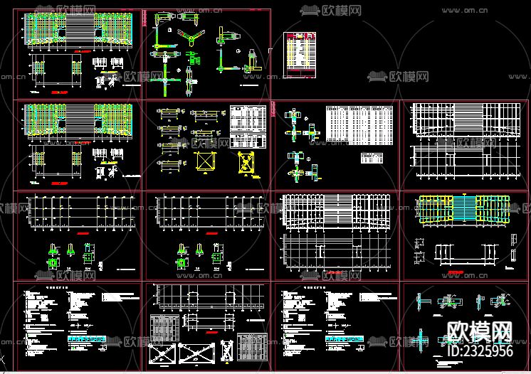 钢结构教学楼CAD节点大样下载（渲染图1）