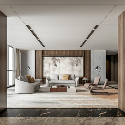  现代贵宾接待室su模型 