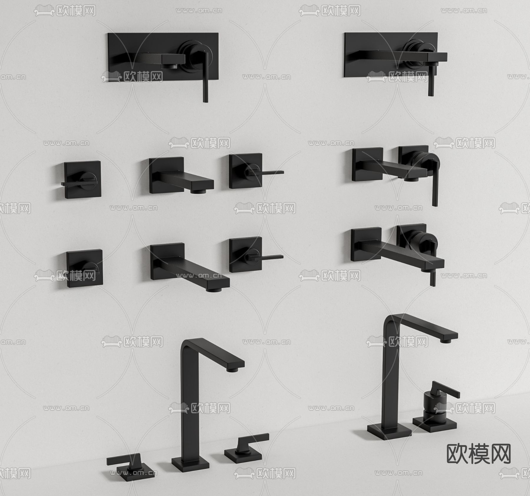 现代水龙头su模型下载（渲染图1）