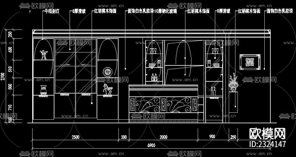 120个装饰柜CAD施工图下载（渲染图7）