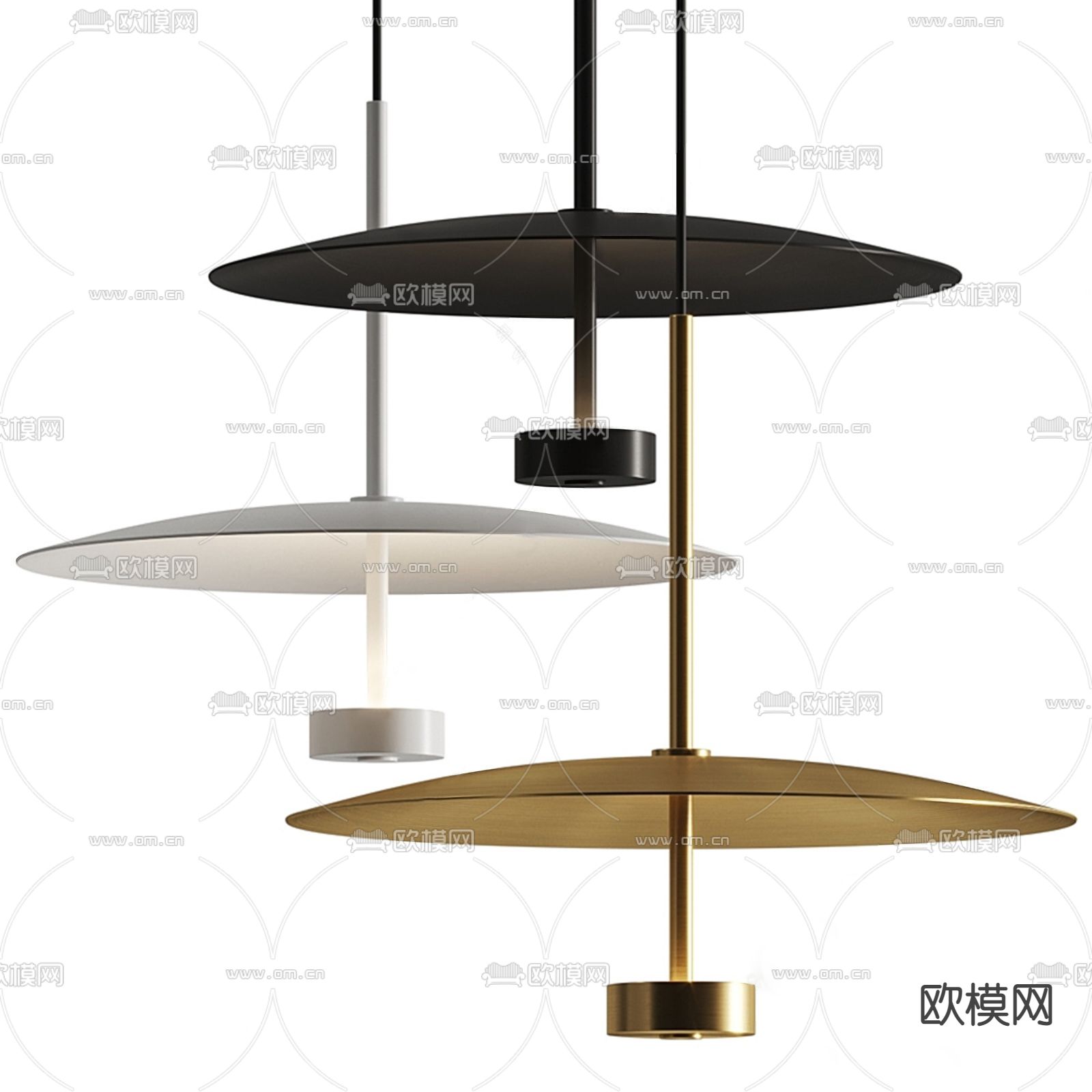 现代金属圆盘吊灯su模型下载_ID12155988_sketchup模型下载-欧模网
