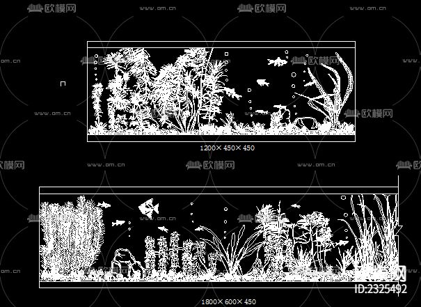 水族箱素材CAD施工图下载（渲染图1）