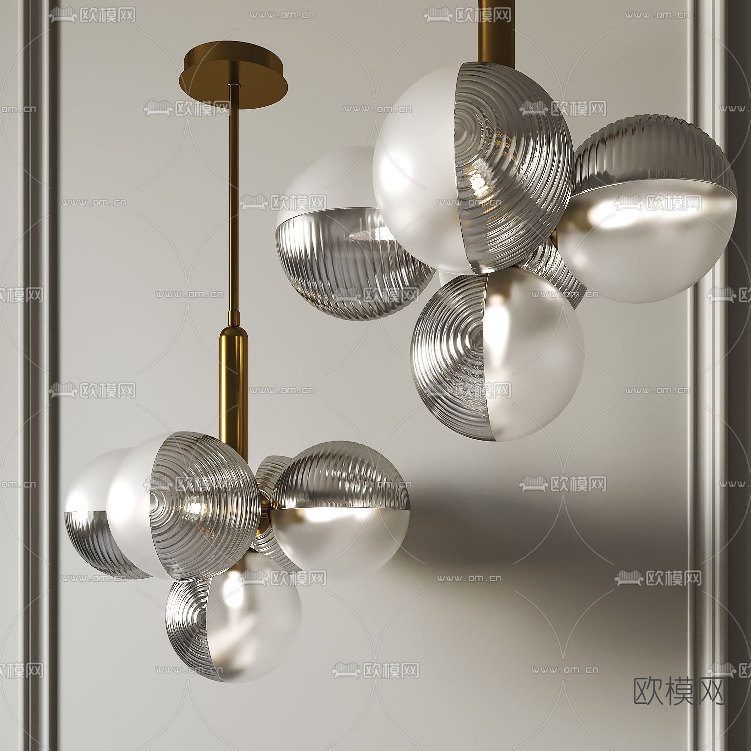 现代球形吊灯3d模型下载_ID12154746_3dmax免费模型-欧模网