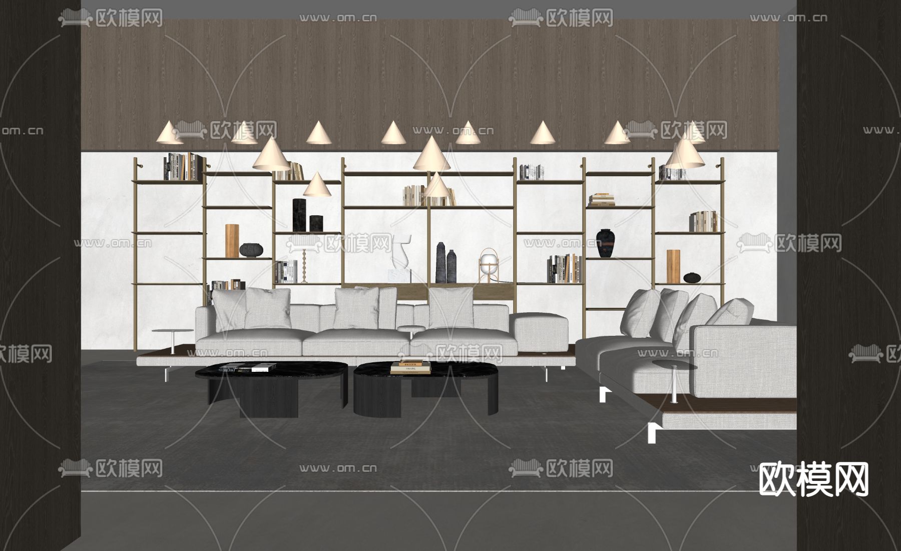 现代起居室su模型下载（渲染图2）