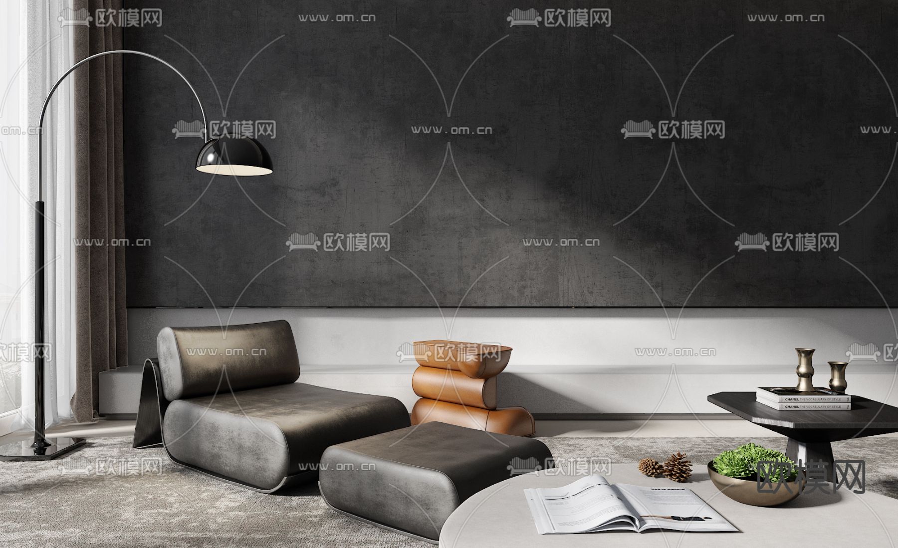 Poliform懒人沙发3d模型下载（渲染图2）