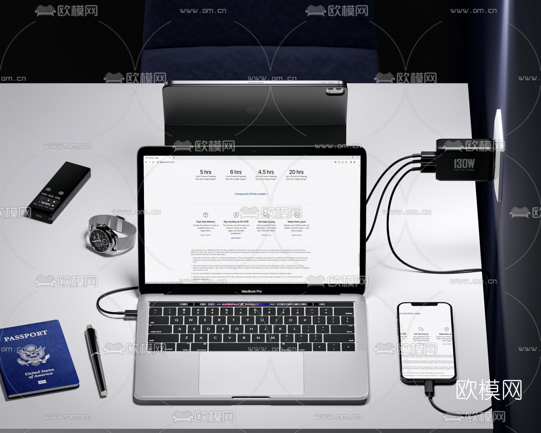 现代电脑笔记本3d模型