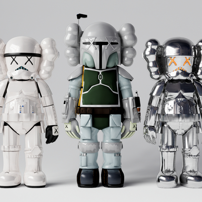  现代潮玩雕塑摆件su模型 