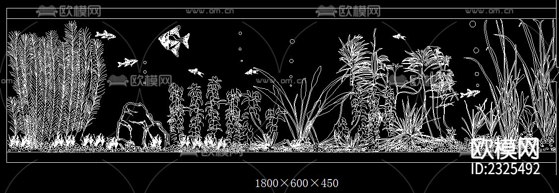 水族箱素材CAD施工图下载（渲染图3）