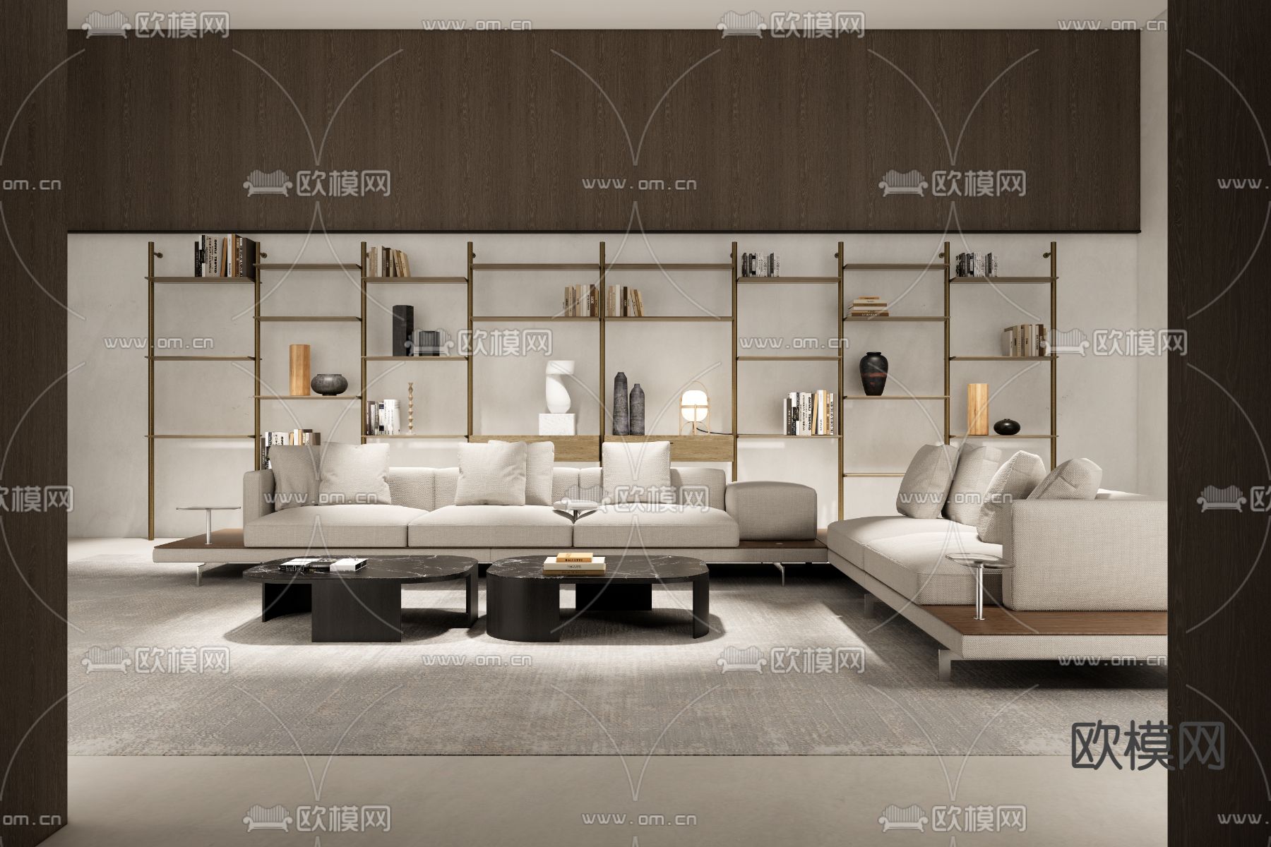 现代起居室su模型下载（渲染图1）