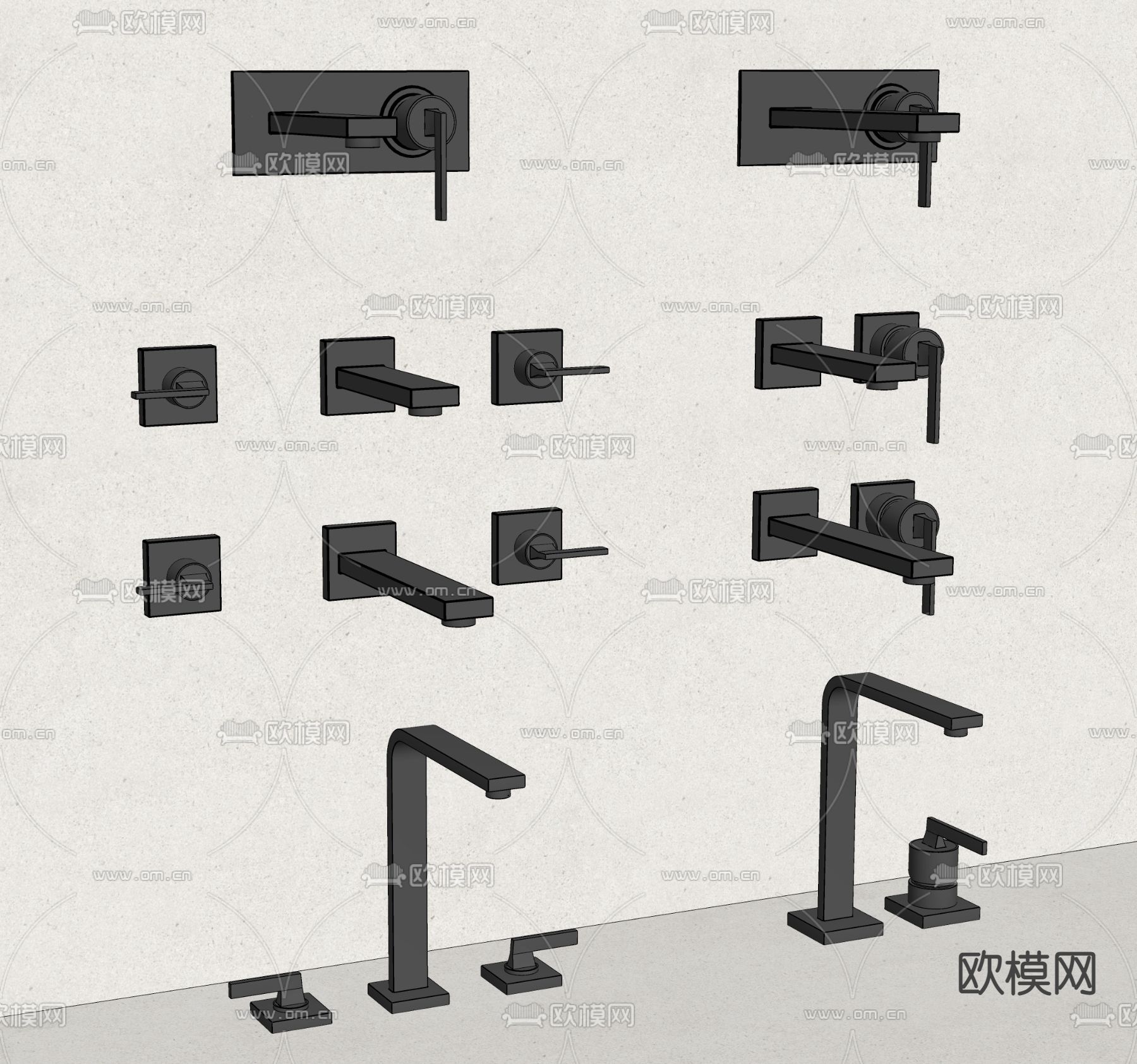 现代水龙头su模型下载（渲染图2）