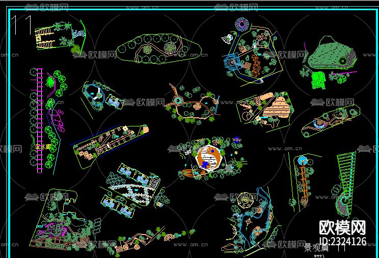 200多种景观小样设计CAD施工图下载（渲染图3）