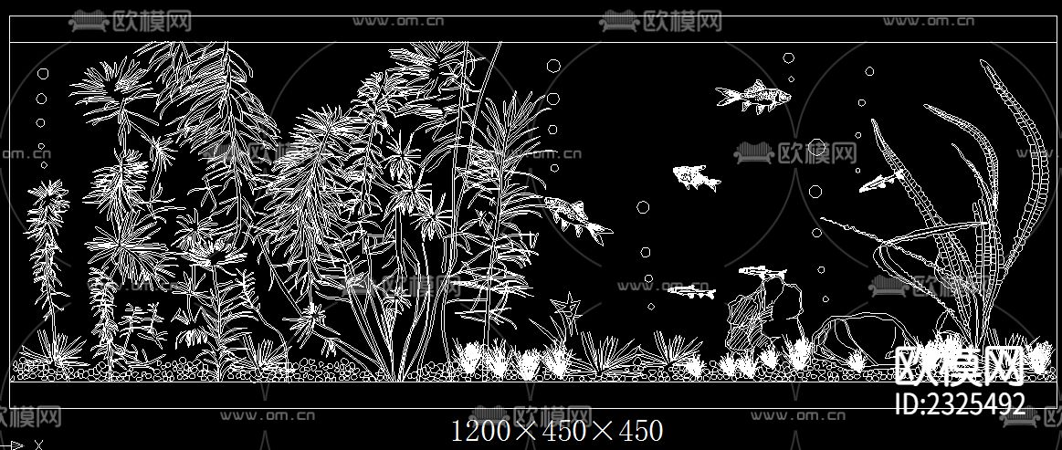 水族箱素材CAD施工图下载（渲染图2）