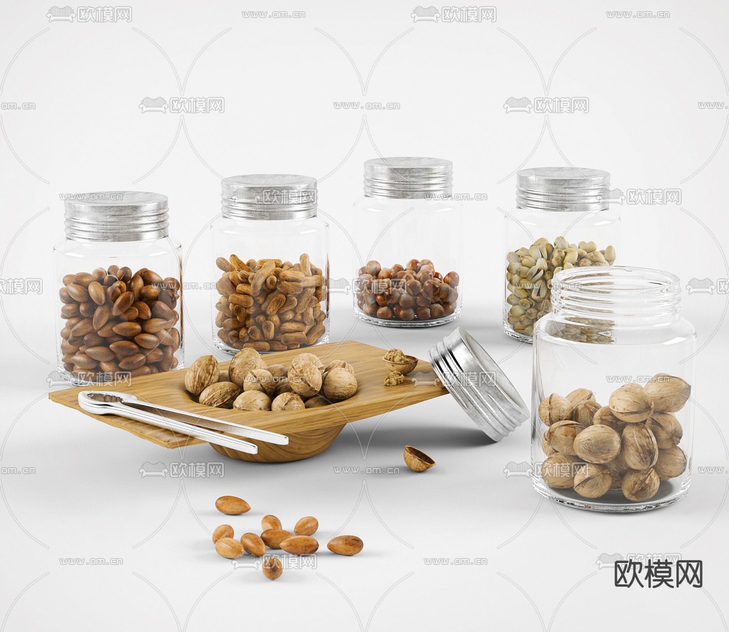 罐装干果 坚果 食品su模型下载（渲染图1）