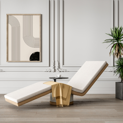  现代白色躺椅 休闲椅su模型 