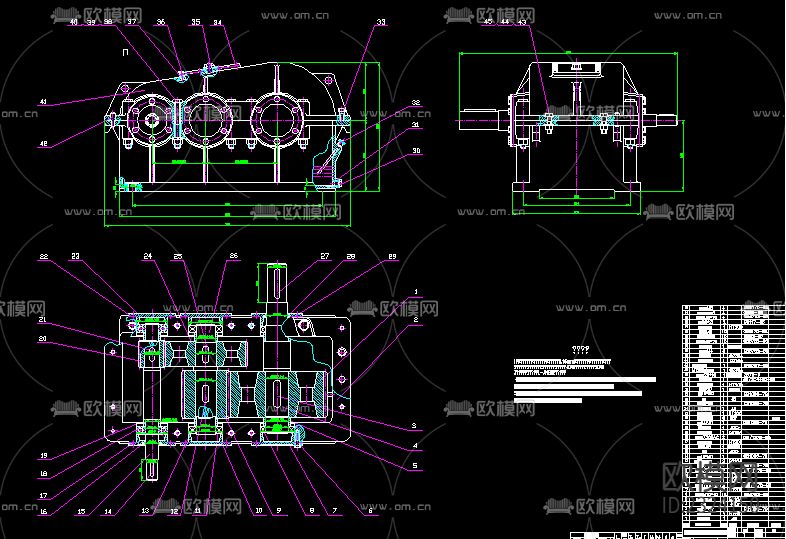 减速器CAD施工图下载