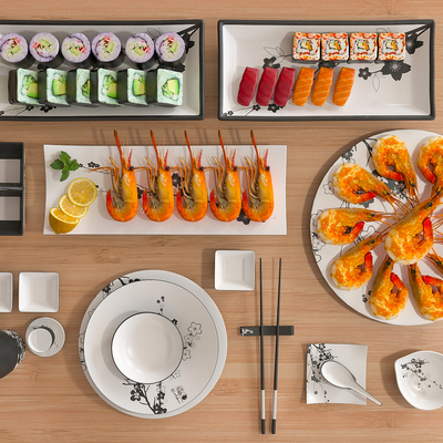 寿司 日料 食物su模型 