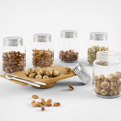  罐装干果 坚果 食品su模型 