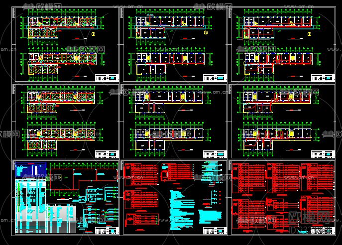 教学楼电气CAD施工图下载（渲染图1）
