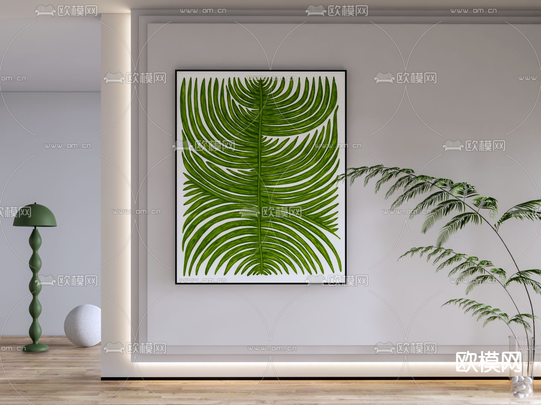 北欧装饰画 挂画su模型下载（渲染图1）