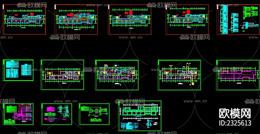 小学教学楼电气CAD施工图下载（渲染图1）