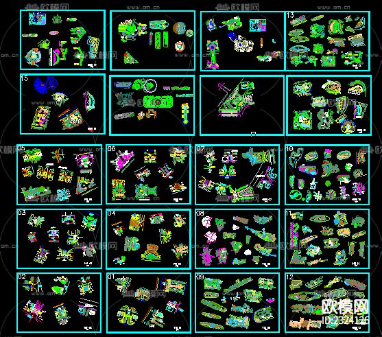 200多种景观小样设计CAD施工图下载（渲染图1）