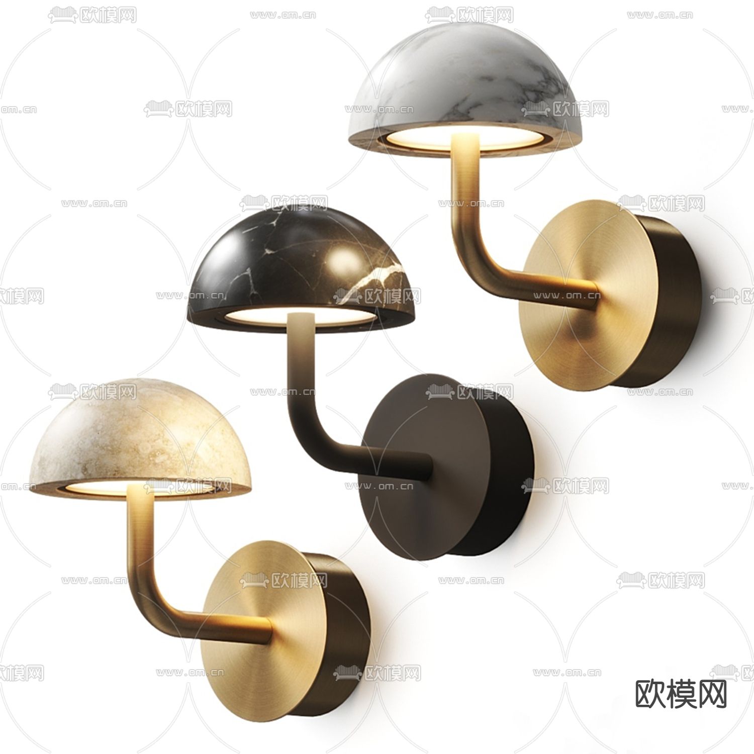现代蘑菇壁灯3d模型下载_ID12155006_3dmax免费模型-欧模网