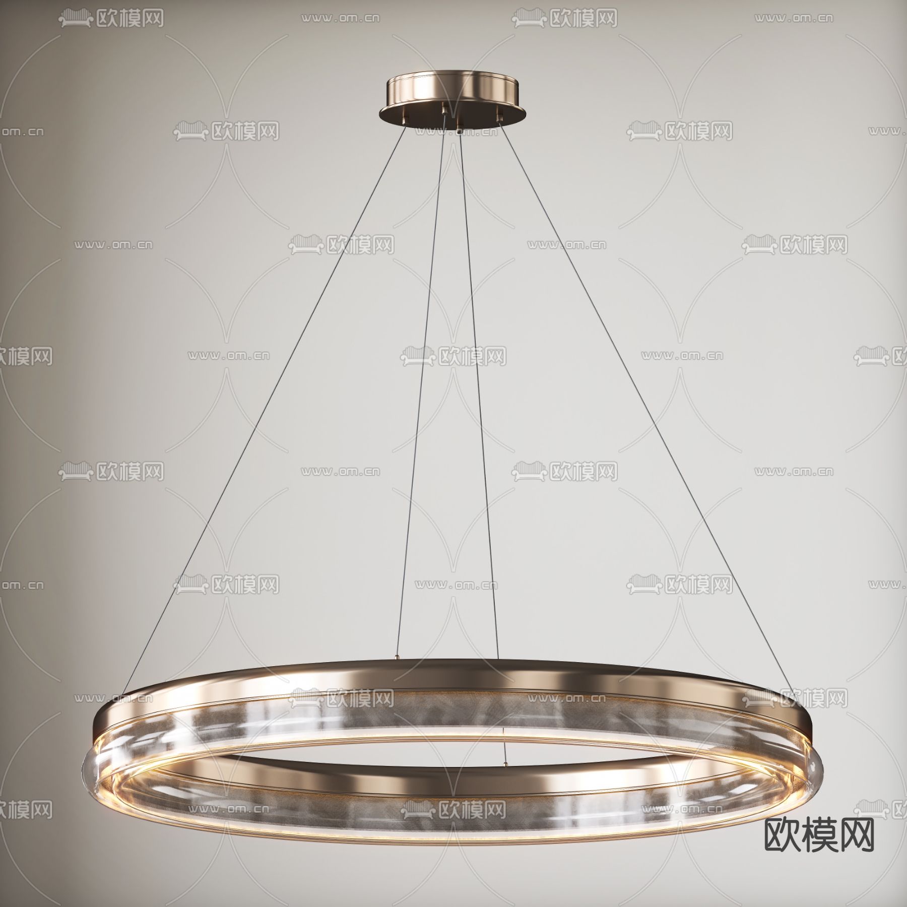 现代轻奢环形吊灯3d模型下载_ID12155948_3dmax免费模型-欧模网