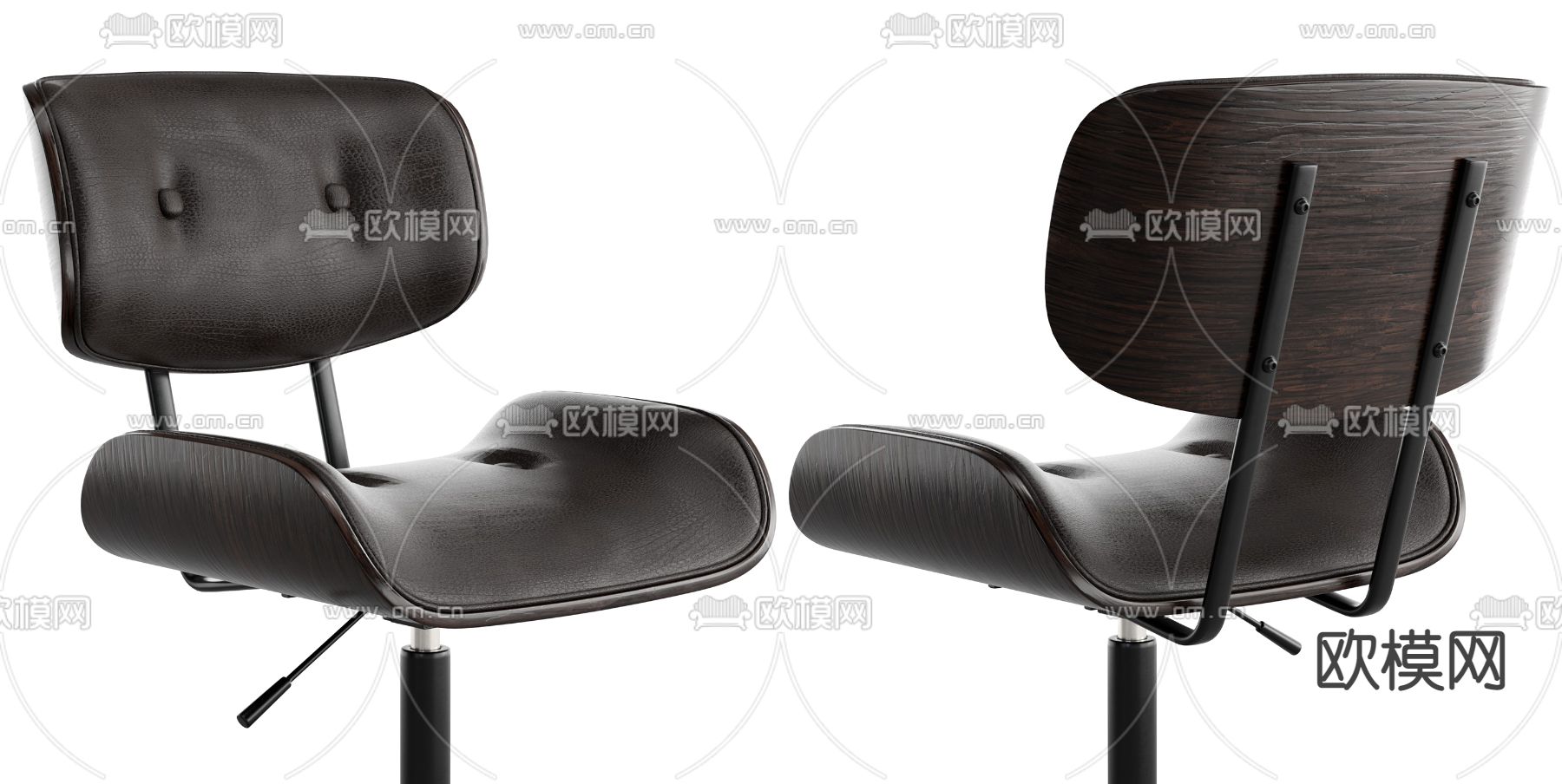 Minotti办公椅 转椅3d模型下载（渲染图2）